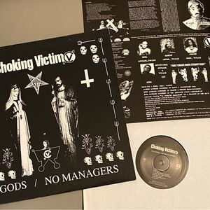 🖤 1999 Choking Victim No Gods No Managers LP Vinyl Punk Rock